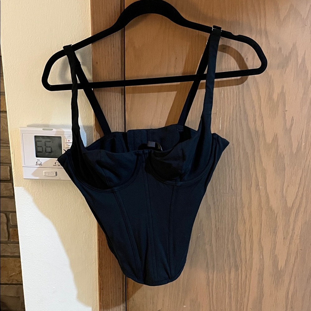 SKIMS Black Corset Bra